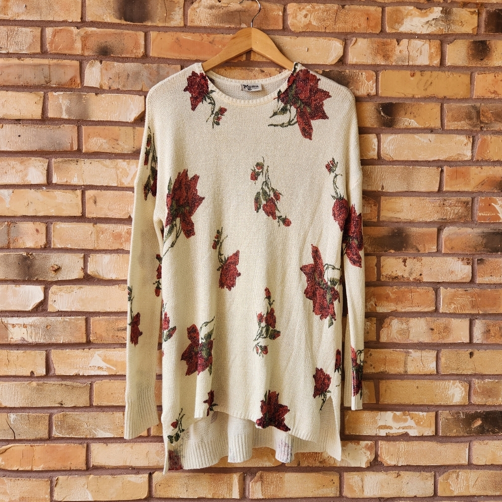 Show Me Your Mumu Sweater Winter Rose Shimmer Bonfire